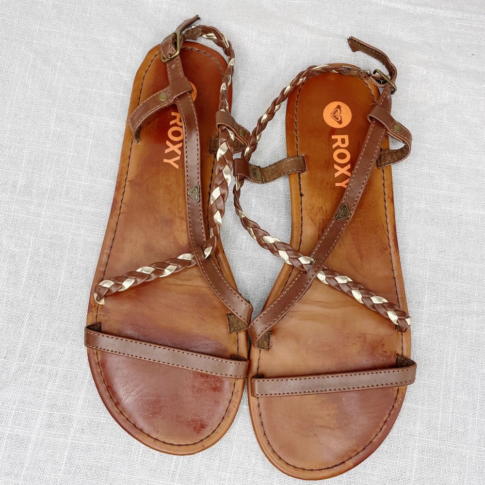Roxy Brown Leather Sandals